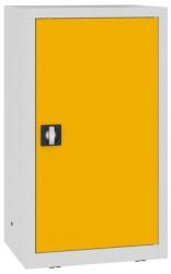 MALOW Fém műhelyszekrény, 104 x 60 x 43, 5 cm, 2 polccal, szürke/sárga