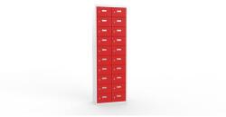 Malow Ron I hegesztett szekrény személyes tárgyak elhelyezésére, 20 rekesz, hengerzárral, szürke/piros - manutan - 357 569 Ft