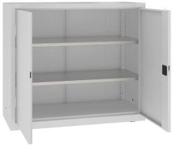 MALOW Fém műhelyszekrény, 104 x 120 x 50 cm, 2 polc, szürke/szürke