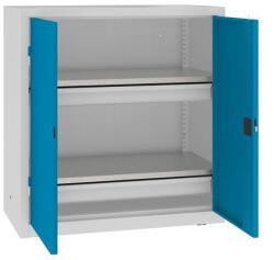 MALOW Fém műhelyszekrény, 104 x 100 x 50 cm, 2 fiókos, szürke/világoskék