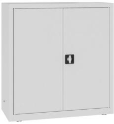 MALOW Fém műhelyszekrény, 104 x 100 x 43, 5 cm, 2 polc, szürke/szürke