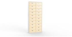 Malow Ron II hegesztett szekrény személyes tárgyak elhelyezésére, 20 rekesz, hengerzárral, szürke/bézs - manutan - 403 466 Ft