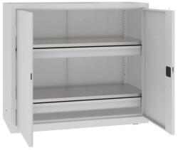 MALOW Fém műhelyszekrény, 104 x 120 x 50 cm, 2 fiókos, szürke/szürke