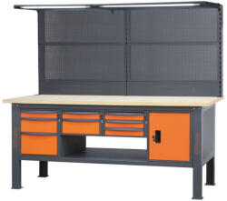 Beta C58BCA-W2, 1/O 2, 1 m széles, teljes munkapad, fa munkalappal, 8 fiókkal és ajtós modullal