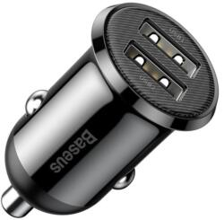 Baseus Grain Pro hálózati gyorstöltő adapter 2xUSB, 24W, fekete