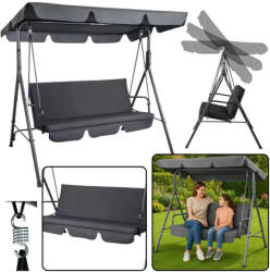  Három személyes kerti hinta hintapárnák matrac szürke (5905991073314)