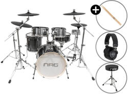 NRG EDK-1000 Pro Kit Set Grey elektromos dobszett + Fejhallgató, dobszék, dobverő