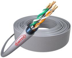 Emtex Cablu F/UTP CAT5E Cupru Emtex EMT-FTP5E-24AWG. 1-PVC-ECA, manta PVC, 24 AWG/1, Fluke Pass, gri, rola 305 m (EMT-FTP5E-24AWG.1-PVC-ECA)