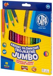 Astra Háromszög alakú színes ceruzák Jumbo, Astra, Wood, 18 szín, Multicolor (VE07_03325)