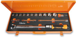 Beta 666/C20 Zero-Reset kioldó nyomatékkulcs dobozban, dugókulcsokkal és hosszabbítókkal