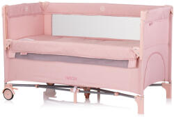 Chipolino Relax multifunkciós utazóágy - Pink Marshmellow Linen - pepita