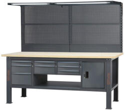 Beta C58BCA-W2, 1/A 2, 1 m széles, teljes munkapad, fa munkalappal, 8 fiókkal és ajtós modullal