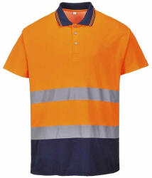 Portwest S174 Cotton Comfort Jól Láthatósági Póló - M, Narancs/Sötétkék