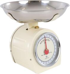Ambition Vintage Stílusú Konyhai Mérleg - Retro Krém, Piros Mutatóval