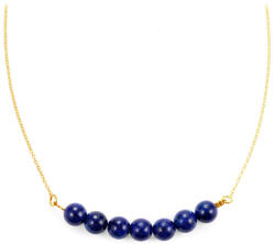  Arannyal Bevont Ezüst Nyaklánc Lapisz Lazulival, NRI0255