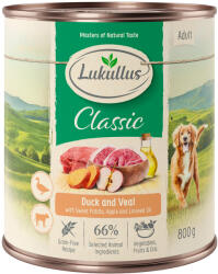 Lukullus 6x800g Lukullus Adult Kacsa & borjú nedves kutyatáp -15% kedvezmény