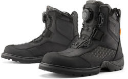 ICON motoros cipő STORMHAWK WATERPROOF - BLACK