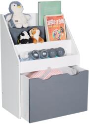 Ginger Home Детска етажерка-органайзер за книжки и играчки Ginger Home - Бяло-сива (TF6114)