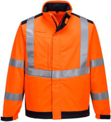 Portwest MV72 Lángálló és Antisztatikus Softshell Kabát Narancs/Sötétkék M