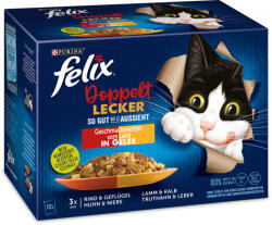 FELIX "Doppelt Lecker" macska tasak MP hús zselés 12x85g