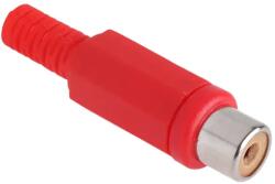  GNI0063B Forrasztható RCA lengőaljzat vezetékre, műanyag, piros (GNI0063B)