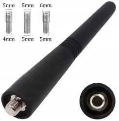  Autó antenna szár, 9cm, 3 féle adapterrel, rugalmas gumi