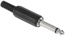  WTY0016 Forrasztható 6, 3mm mono jack dugó vezetékre, műanyag (WTY0016)