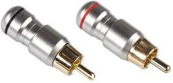 WTY0063 Forrasztható RCA dugó kábelre, fém, piros-fekete HD-287, ár/db (WTY0063)