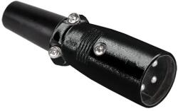  WTY0049 Forrasztható XLR dugó kábelre, 3 pólusú, fém, fekete (WTY0049)