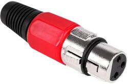  WTY0055-B Forrasztható XLR aljzat kábelre, 3 pólusú, fém, piros