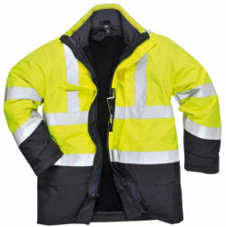 Portwest S779 Lángálló és Antisztatikus Jól Láthatósági Bélelt Kabát - XL, Sárga/Sötétkék