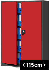 JAN NOWAK JAN II fém iratszekrény 1150x1850x400, modell antracit-piros