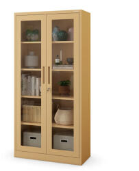 JAN NOWAK AMELIA Vitrines fém szekrény üvegezett ajtókkal, 900x1850x400, Fresh Style: bézs