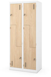 JAN NOWAK JULIA fém öltözőszekrény, 800x1850x450, Eco Design: fehér/sonoma tölgy