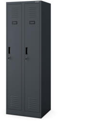 JAN NOWAK KACPER II pléh öltözőszekrény, kétmodulos, 600x1800x500, modell antracit