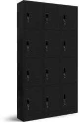 JAN NOWAK MARCIN fém öltözőszekrény, 12 rekeszes, 900x1850x400, modell fekete