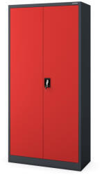 JAN NOWAK DAWID fém öltözőszekrény, 900x1850x450, antracit-piros