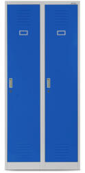 JAN NOWAK KACPER pléh öltözőszekrény, kétmodulos, 800x1800x500, modell szürke-kék
