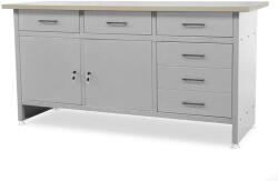 JAN NOWAK HENRY műhelyasztal, fiókokkal és szekrénnyel, szürke