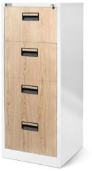JAN NOWAK SARA V4 fém függőmappa tároló, irattartó szekrény, 460x1320x620, modell fehér-sonoma tölgy, 4 fiókos