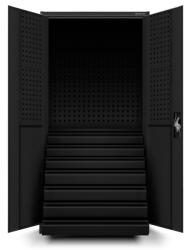 JAN NOWAK DAREK Fém műhelyszekrény fiókokkal, 920x1850x500, All black: fekete