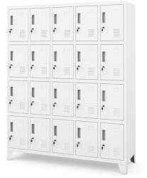 JAN NOWAK ROBERT fém öltözőszekrény, 20 rekeszes, 1360x1720x450, modell fehér