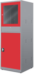 JAN NOWAK STEVE üzemi számítógépszekrény, 640x1750x630 mm, modell antracit-piros