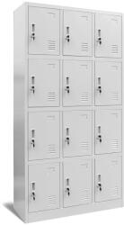 JAN NOWAK MARCIN fém öltözőszekrény, 12 rekeszes, 900x1850x400, modell szürke