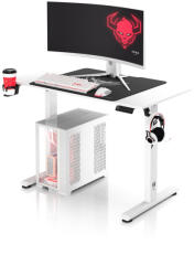 Diablo Chairs DIABLO X-Tensio Állítható magasságú gamer asztal, elektromos íróasztal, 1100 mm, fehér