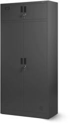 JAN NOWAK BORYS fém öltözőszekrény, 900x1850x500, modell antracit