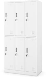 JAN NOWAK IGOR fém öltözőszekrény, 6 rekeszes, 900x1850x450, modell fehér
