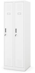 JAN NOWAK KACPER II pléh öltözőszekrény, kétmodulos, 600x1800x500, modell fehér