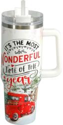 4home Cană termică de Crăciun Merry Christmas 1, 2 l, albă, alb