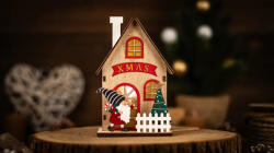 TRACON Tracon CHRHG1WW LED karácsonyi házikó, manó, fa, elemes (X25002) Timer 6+18h, 1LED, 3000K, 2xAAA (CHRHG1WW)